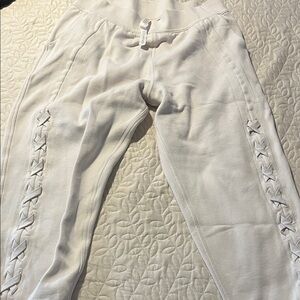 Lululemon Athletica White Lace-Up Cropped Pants